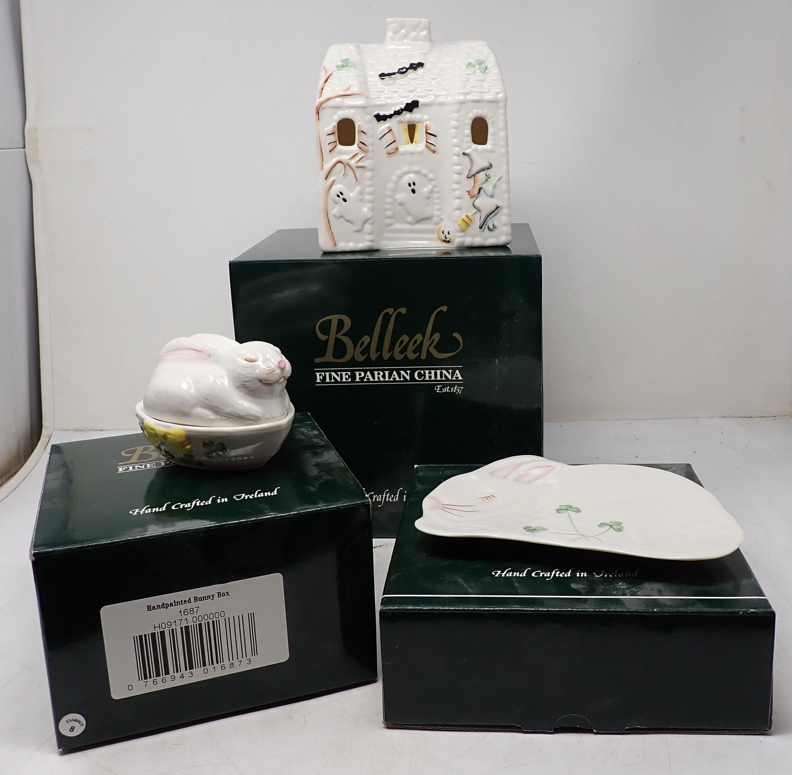 Belleek Tea Light Halloween Rabbit Candy Container (1 of 2)