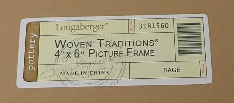 3 Longaberger Woven Traditions Picture Frames: 4x6. There is Sage and 2 Paprika