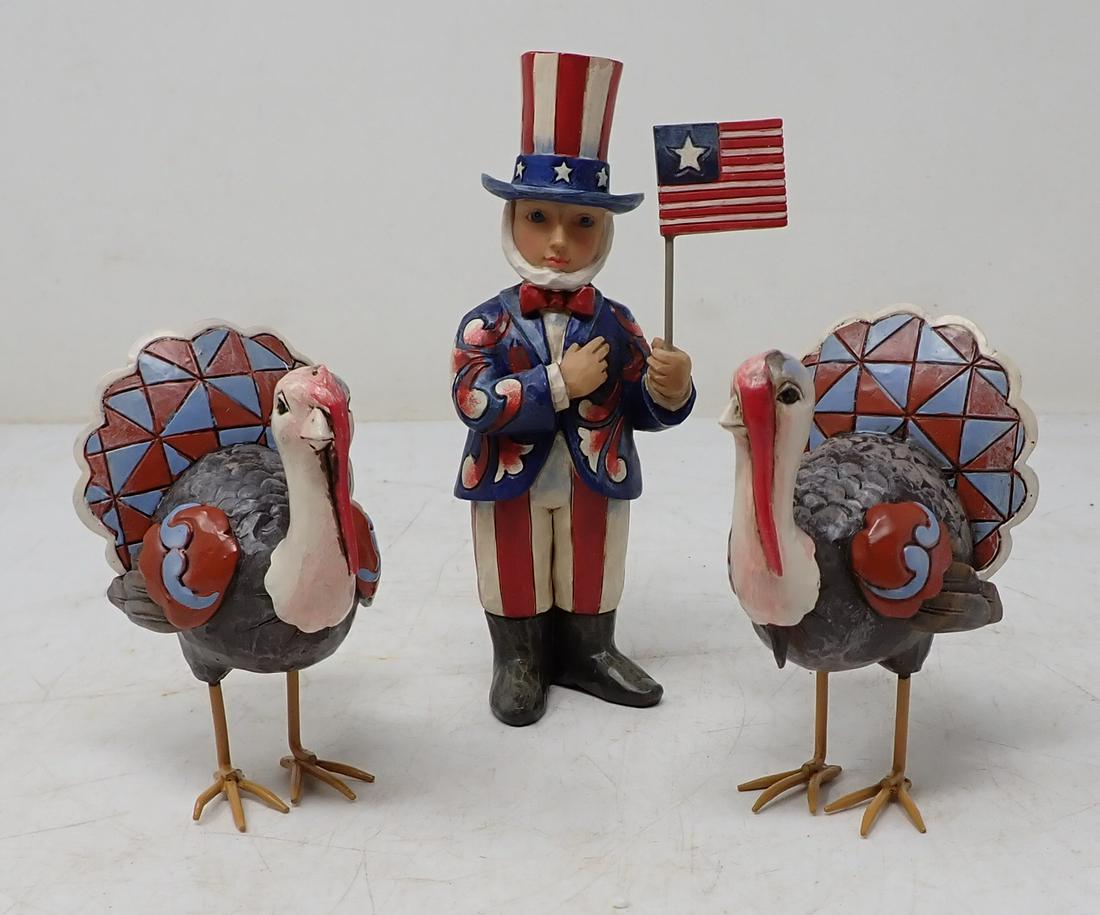 Jim Shore Turkeys and Uncle Sam (1 of 1)