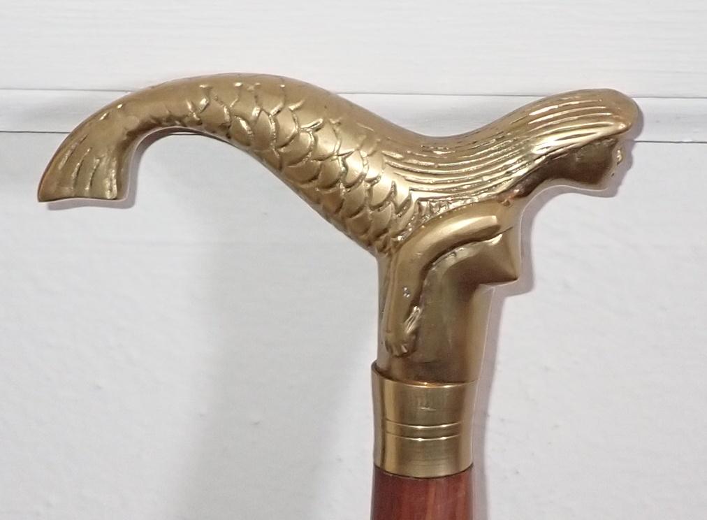 Cane w/ Brass Mermaid Handle (1 of 5)