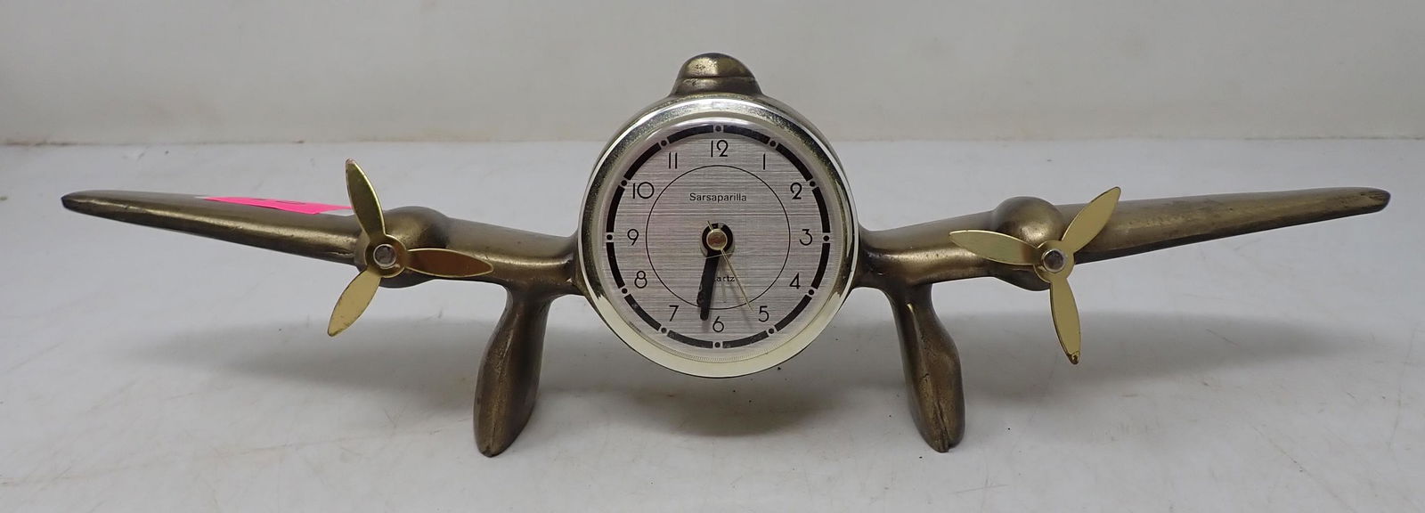 Sarsaparilla Brass Airplane Clock (1 of 6)