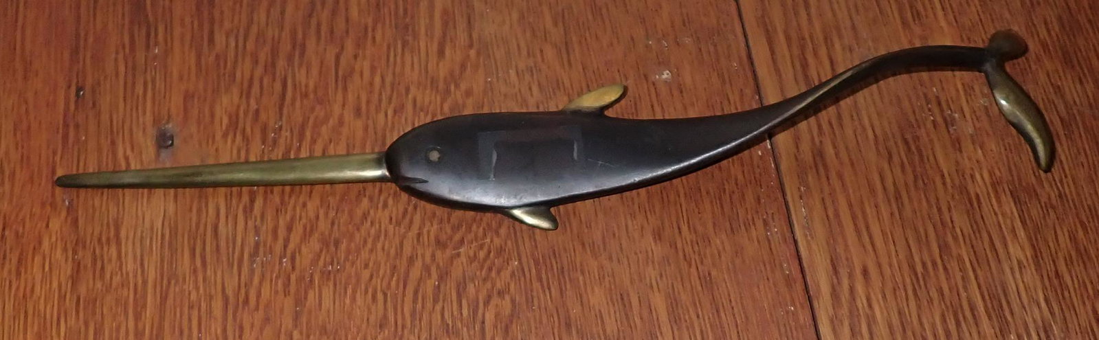 Brass Fish Letter Opener: Hand made in Austria. Approx 10" long