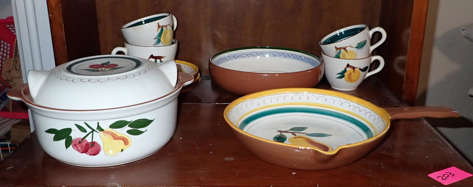 Stangl Casserole Bowl Plates Cups: Bowl is approx 8 1/8" in diameter
