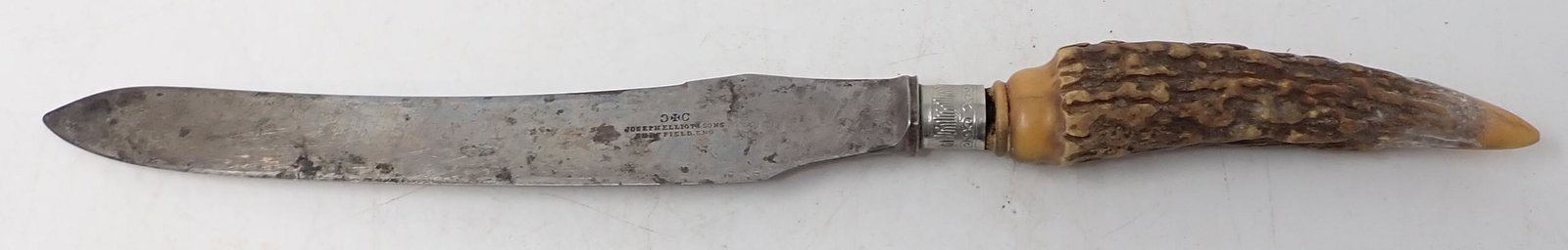 Joseph Elliot Bone Handled Knife: Approx 15 3/4" long