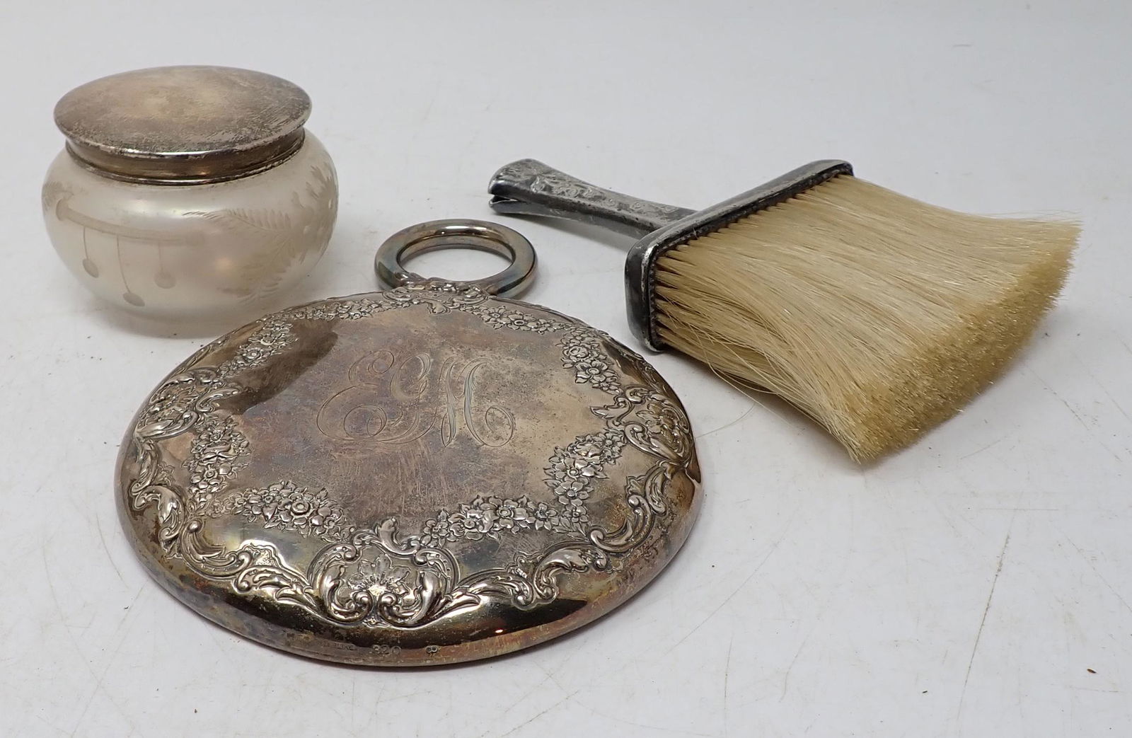 Vanity Jar w/ Hawkes Sterling Silver Lid (1 of 4)