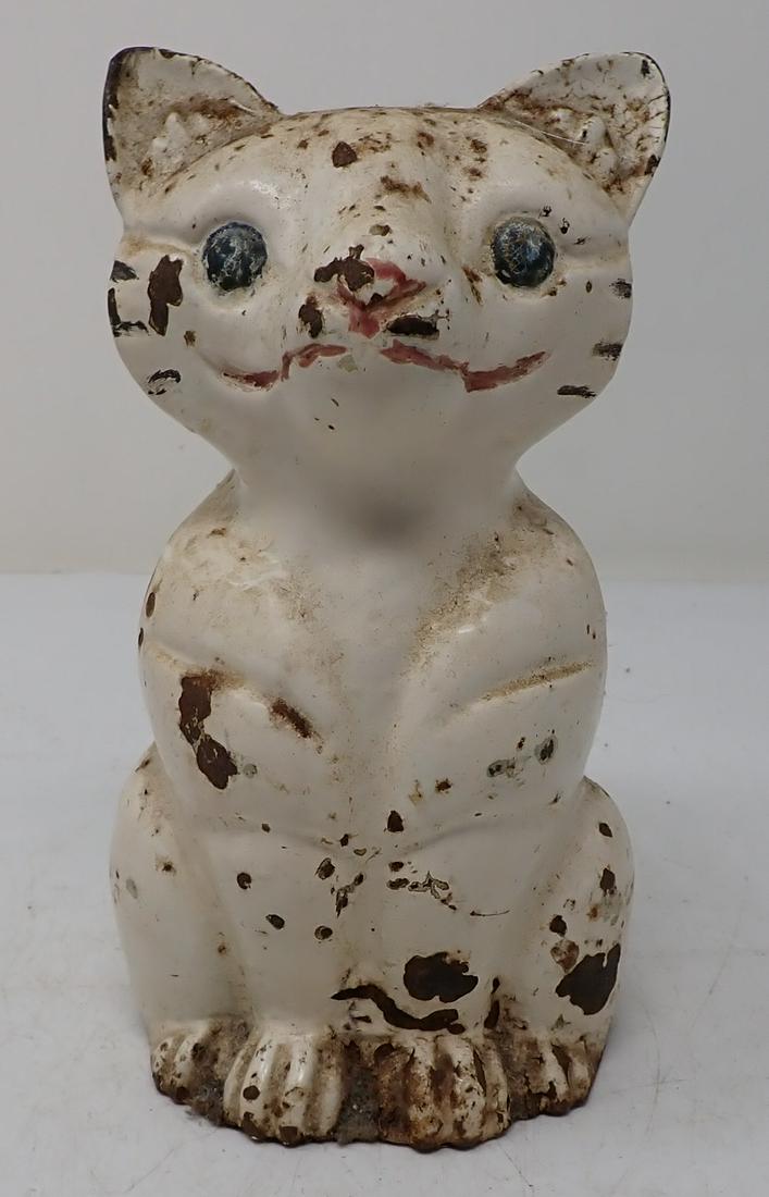 Cast Iron Cat Doorstop: Approx 7" tall