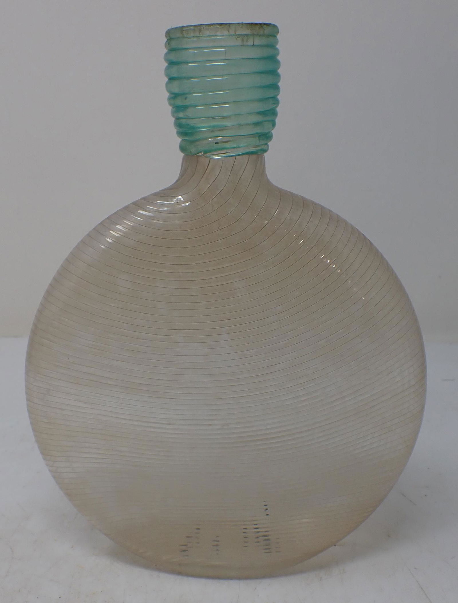 Ribbed Art Glass Signed Bottle (1 of 4)