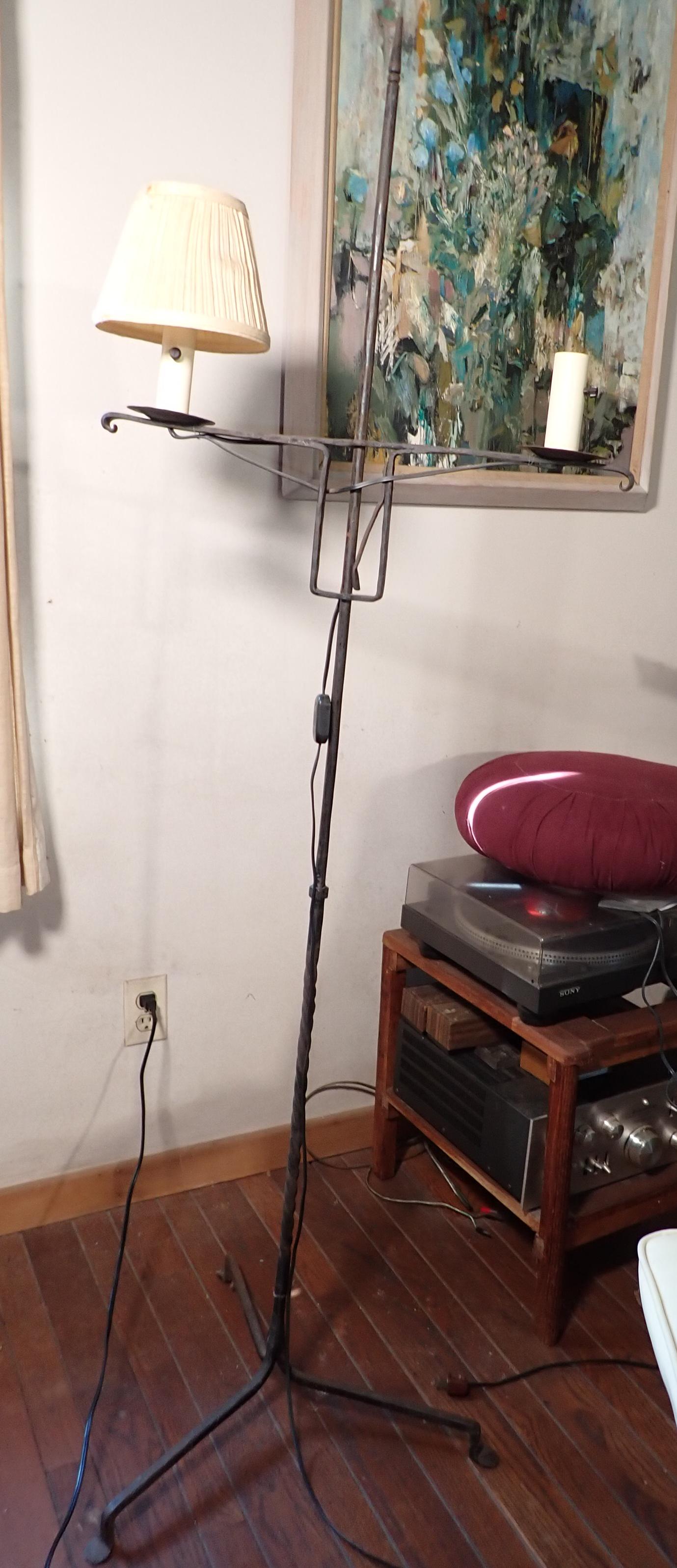 Wrought Iron Adjustable Floor Lamp (1 of 6)