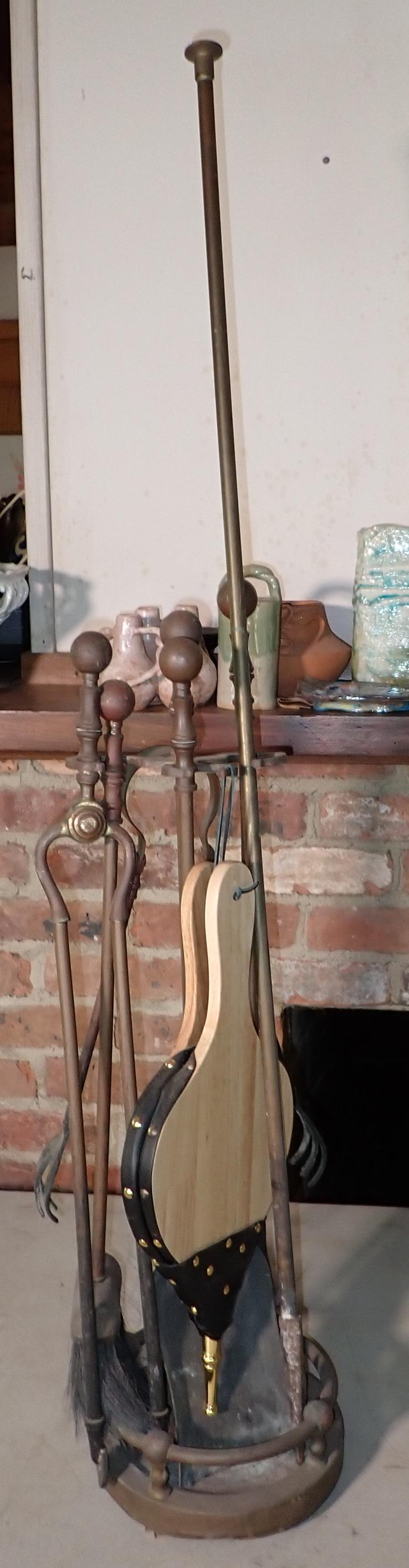 Brass / Copper Fireplace Tools: Longest poker is apprx 44"