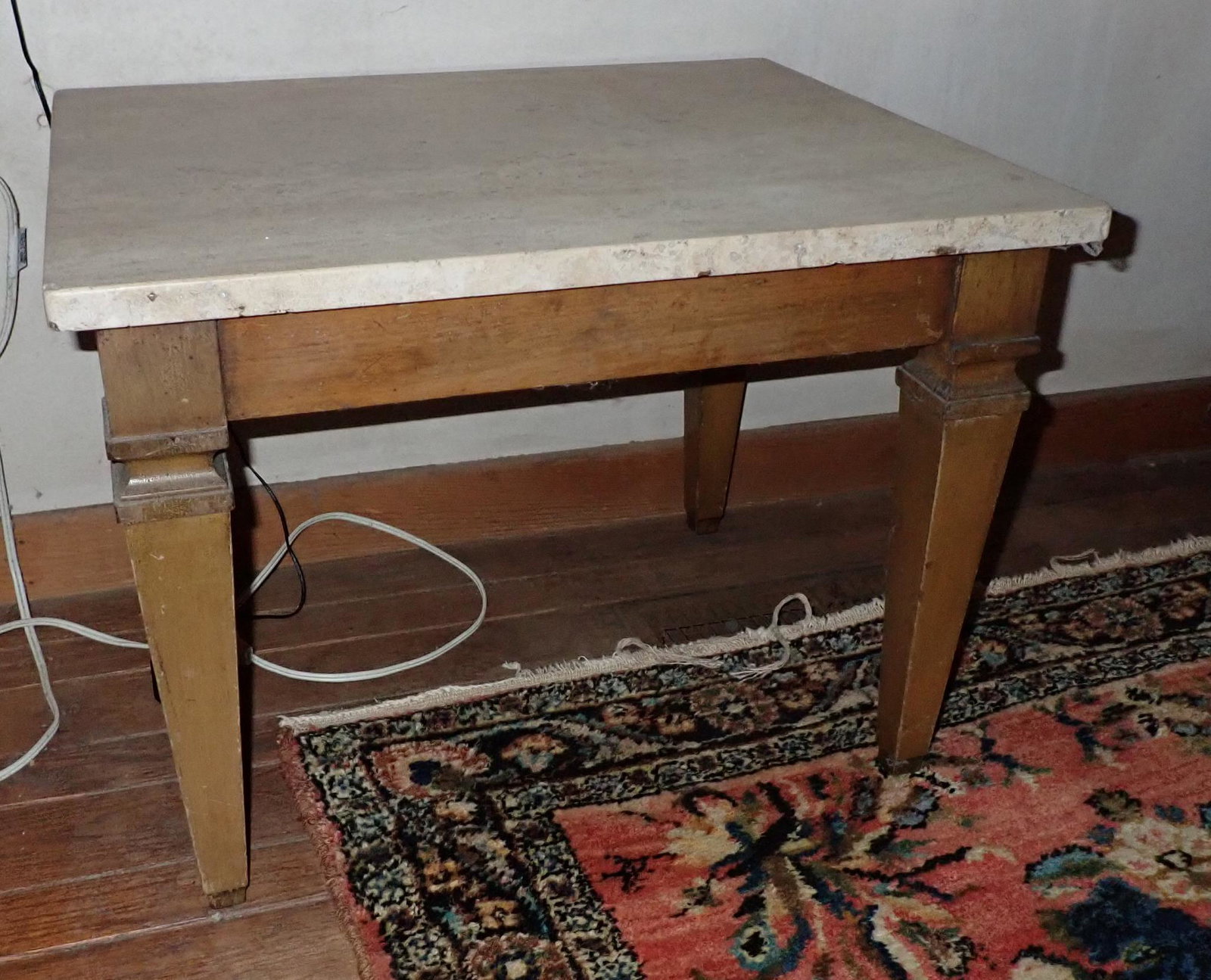 Marble Top End Table: Approx 18" x 22" x 16 1/2" tall.