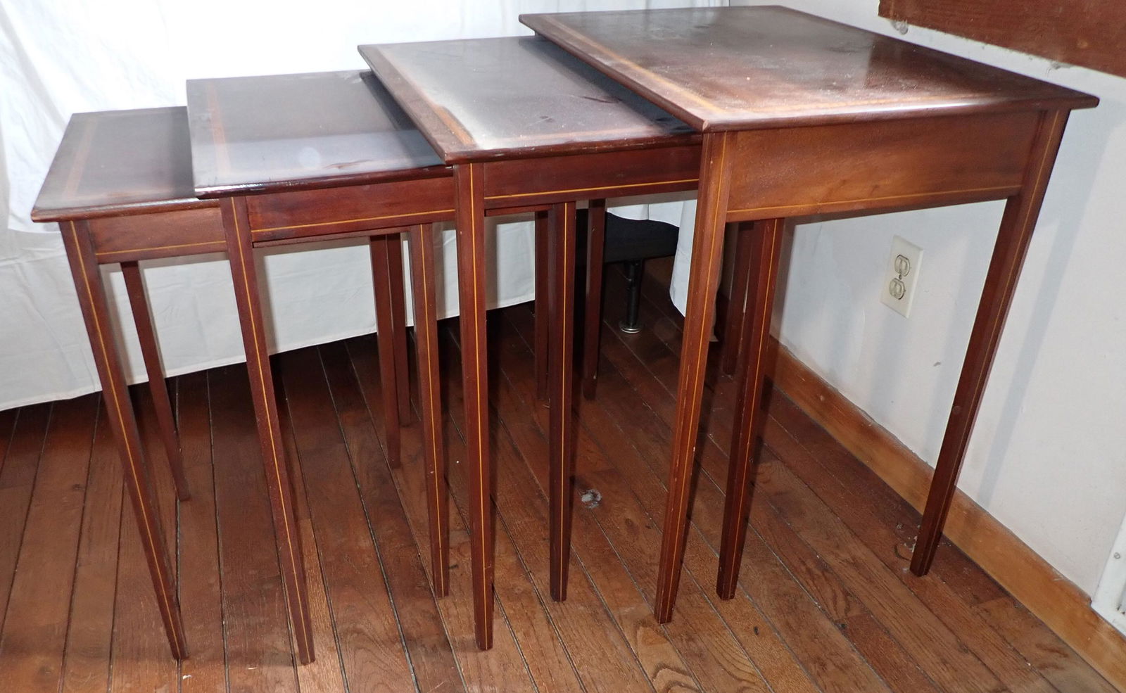Inlaid Mahogany Nesting Tables (1 of 7)