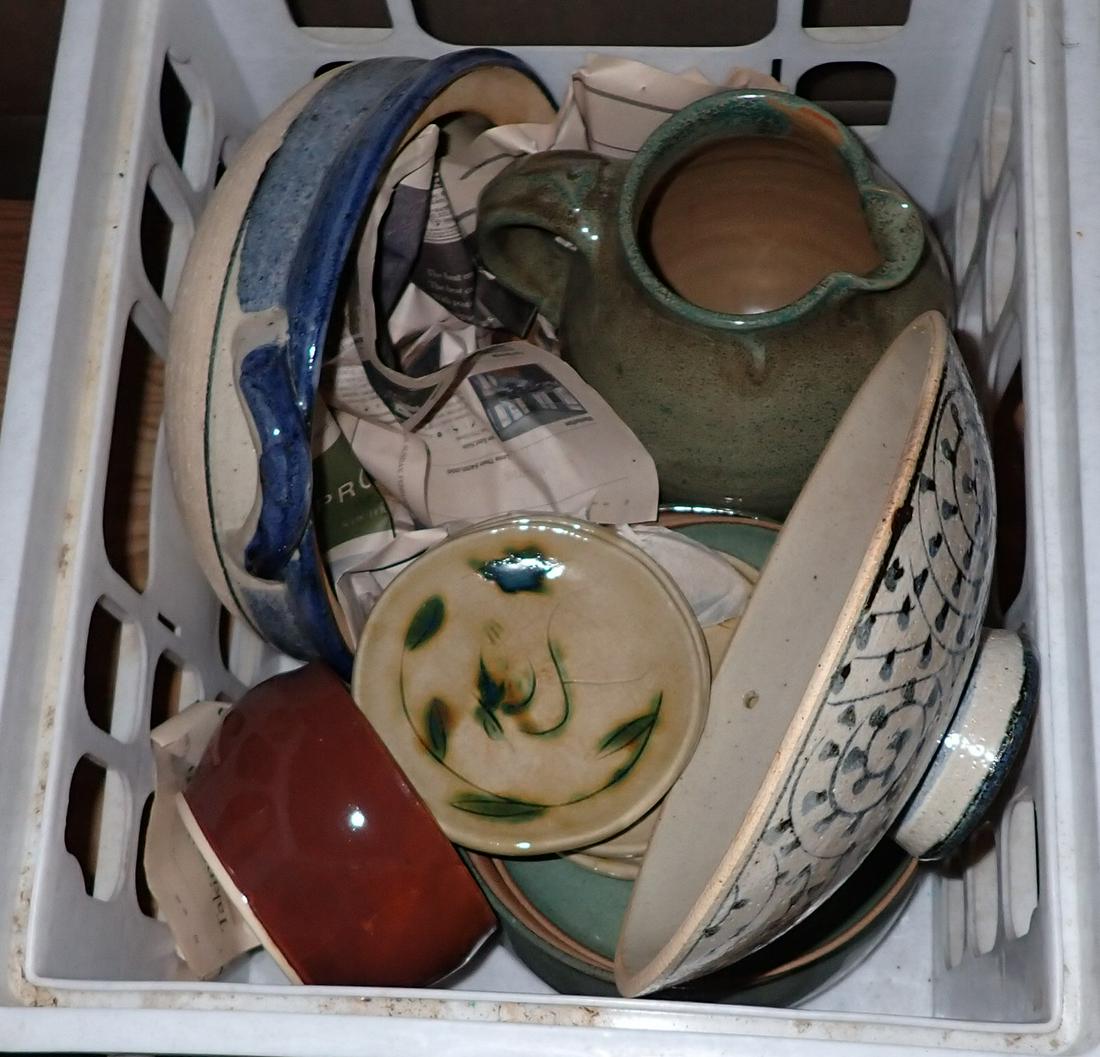 Crate of Misc Pottery: Getting all in crate