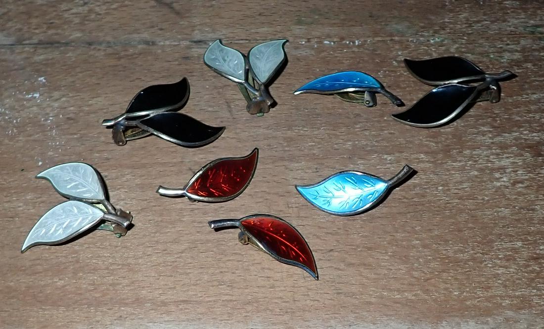 Norway Sterling Silver Enameled Earrings (1 of 3)
