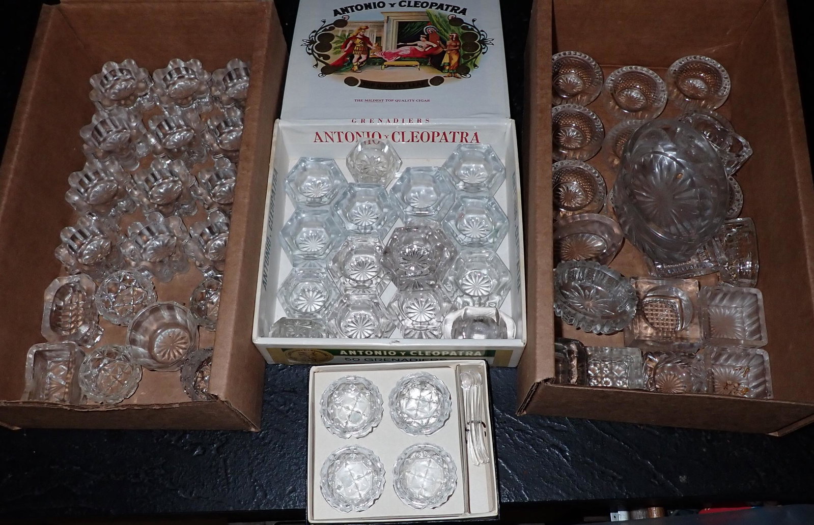 3 Boxes of Vintage Salt Cellars: Getting all pictured