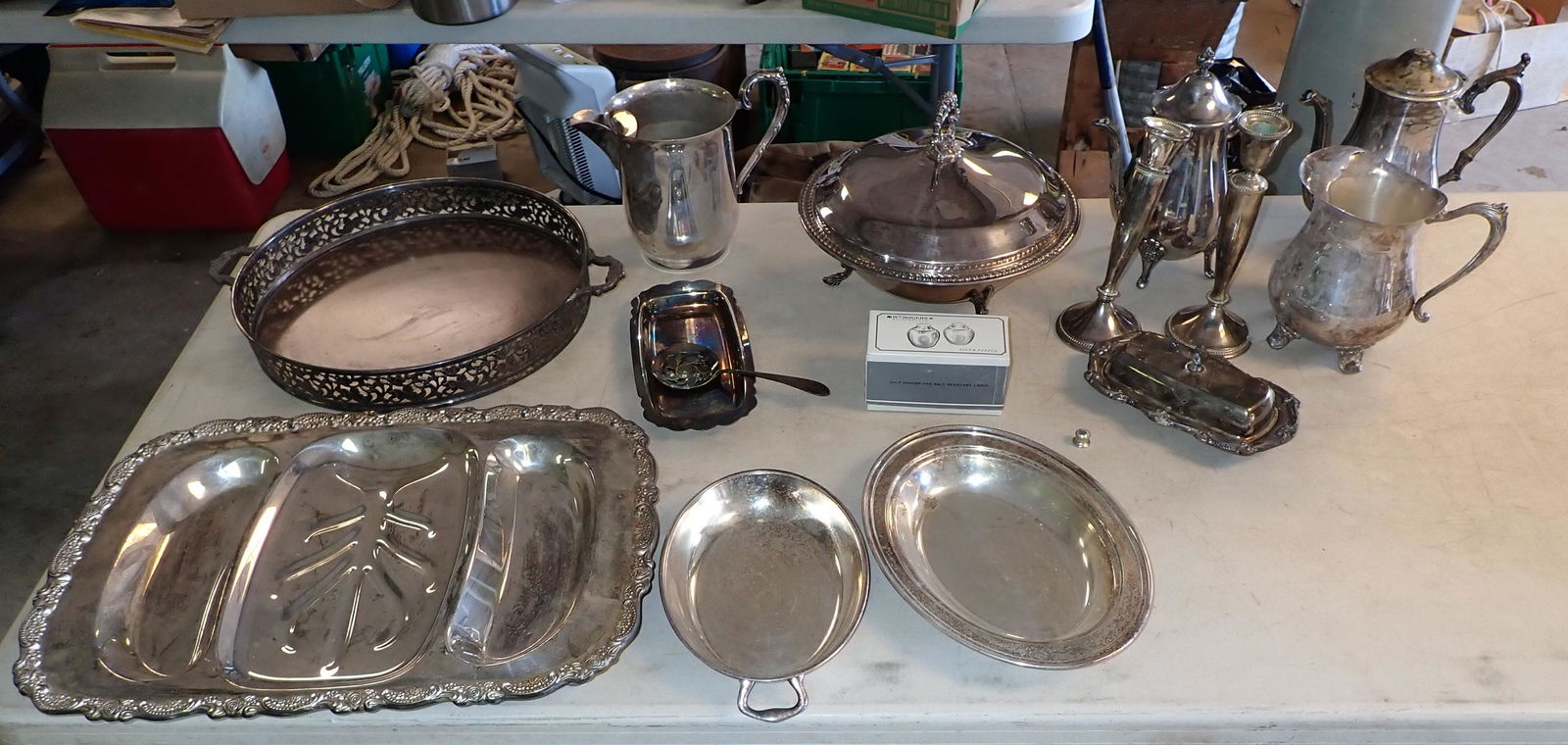 Silverplate Pitchers Platters & Misc (1 of 4)