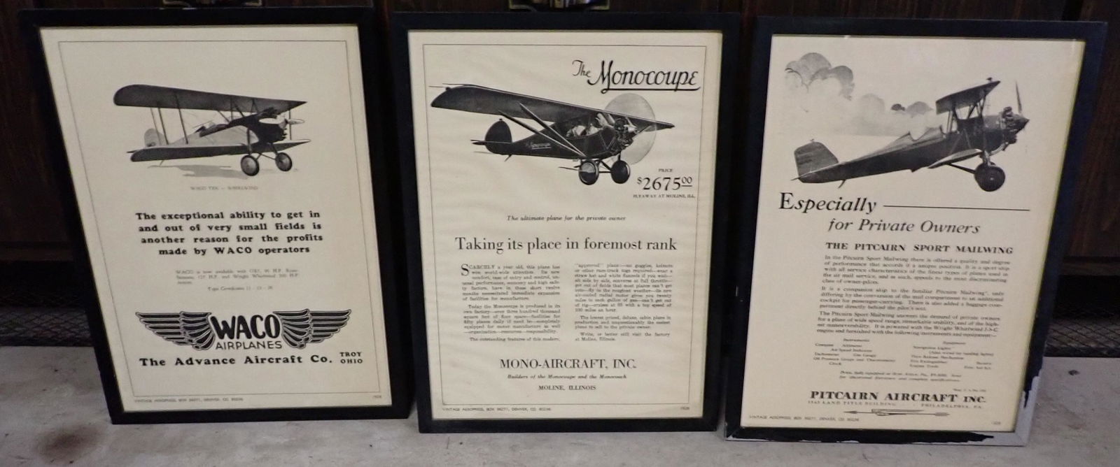 3 Framed Airplane Prints (1 of 4)