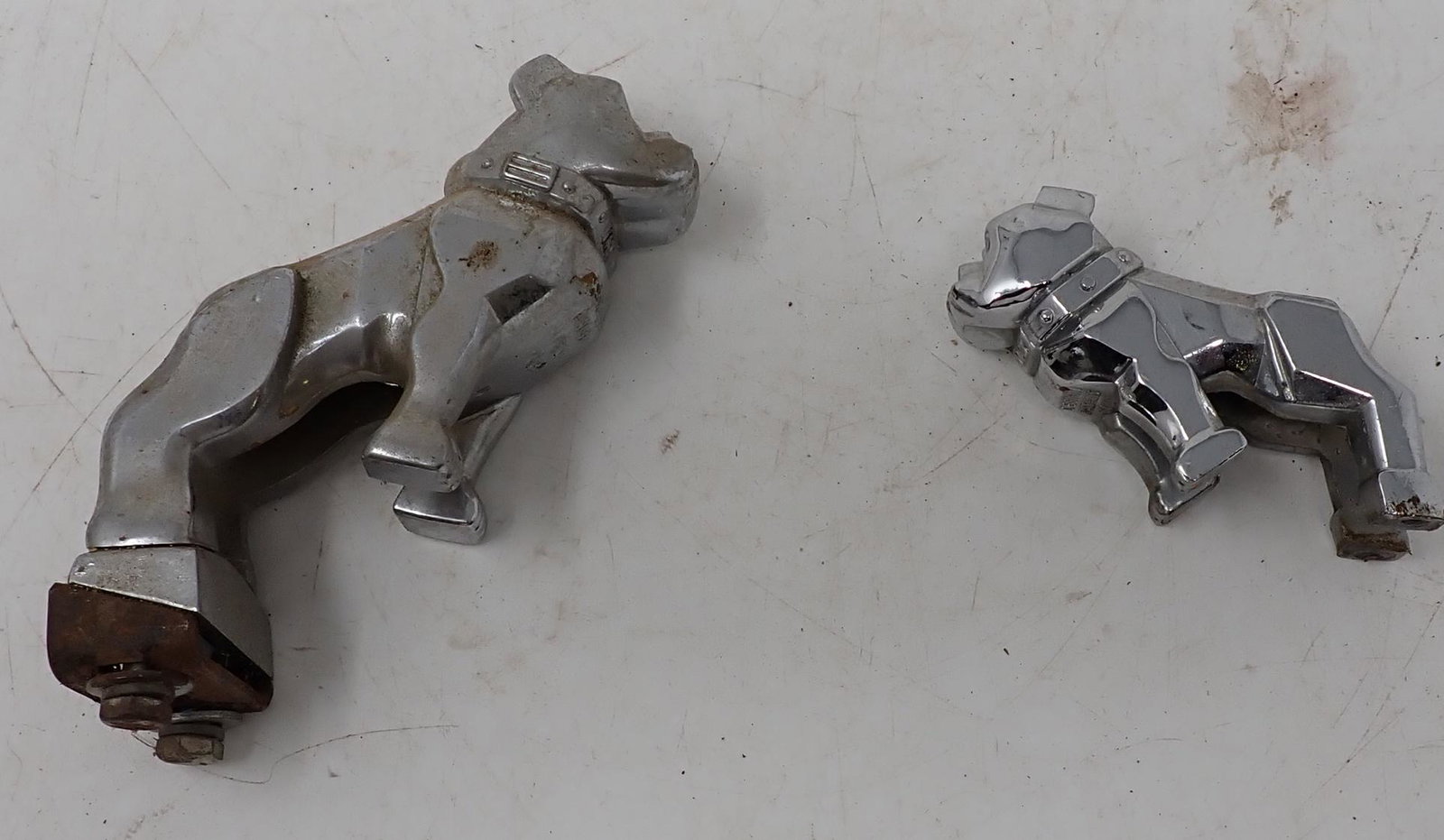 2 Chrome Mack Bulldogs: Largest is approx 5"