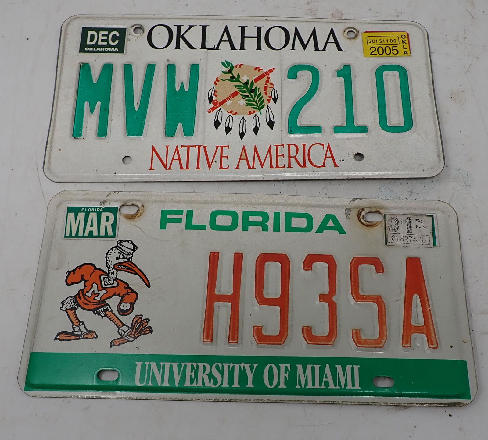Oklahoma & Florida License Plates (1 of 1)