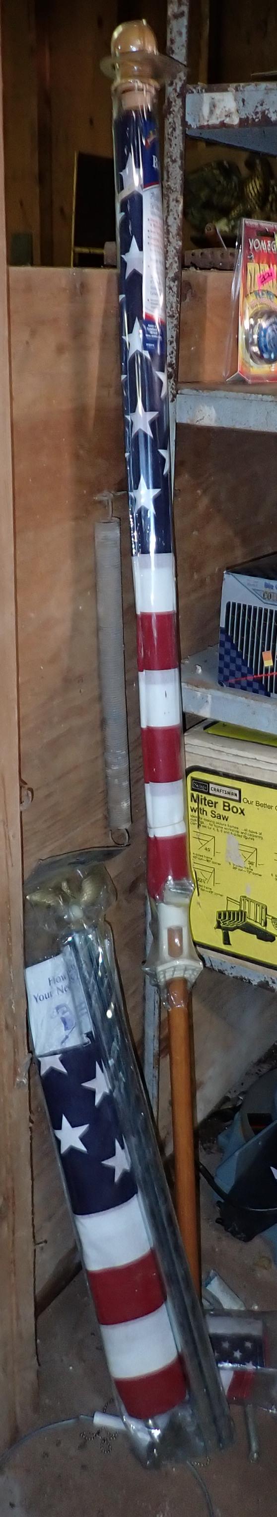 2 American Flags: Larger one is 2 1/2' x 4'