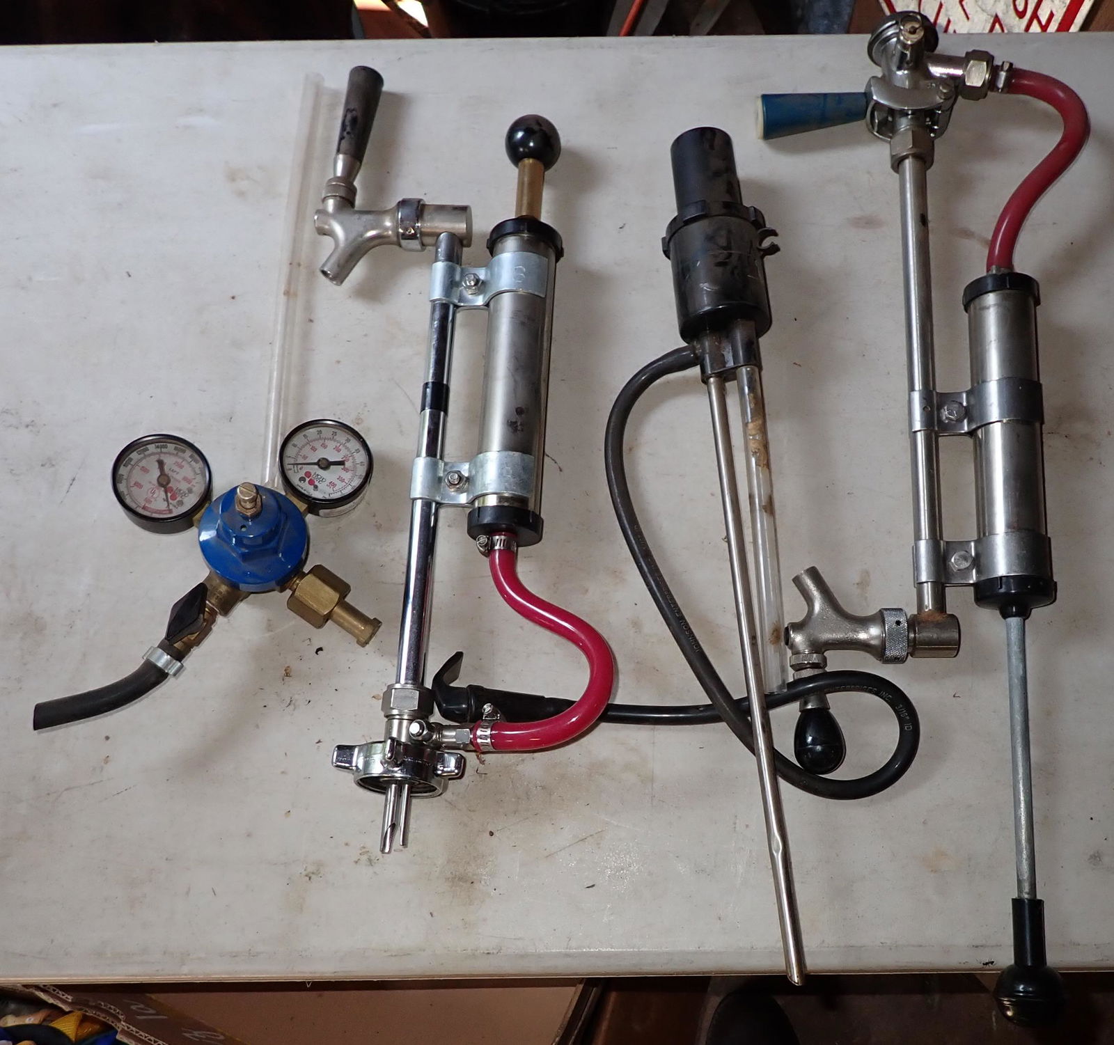 Vintage Beer Taps and Regulator: Getting all pictured