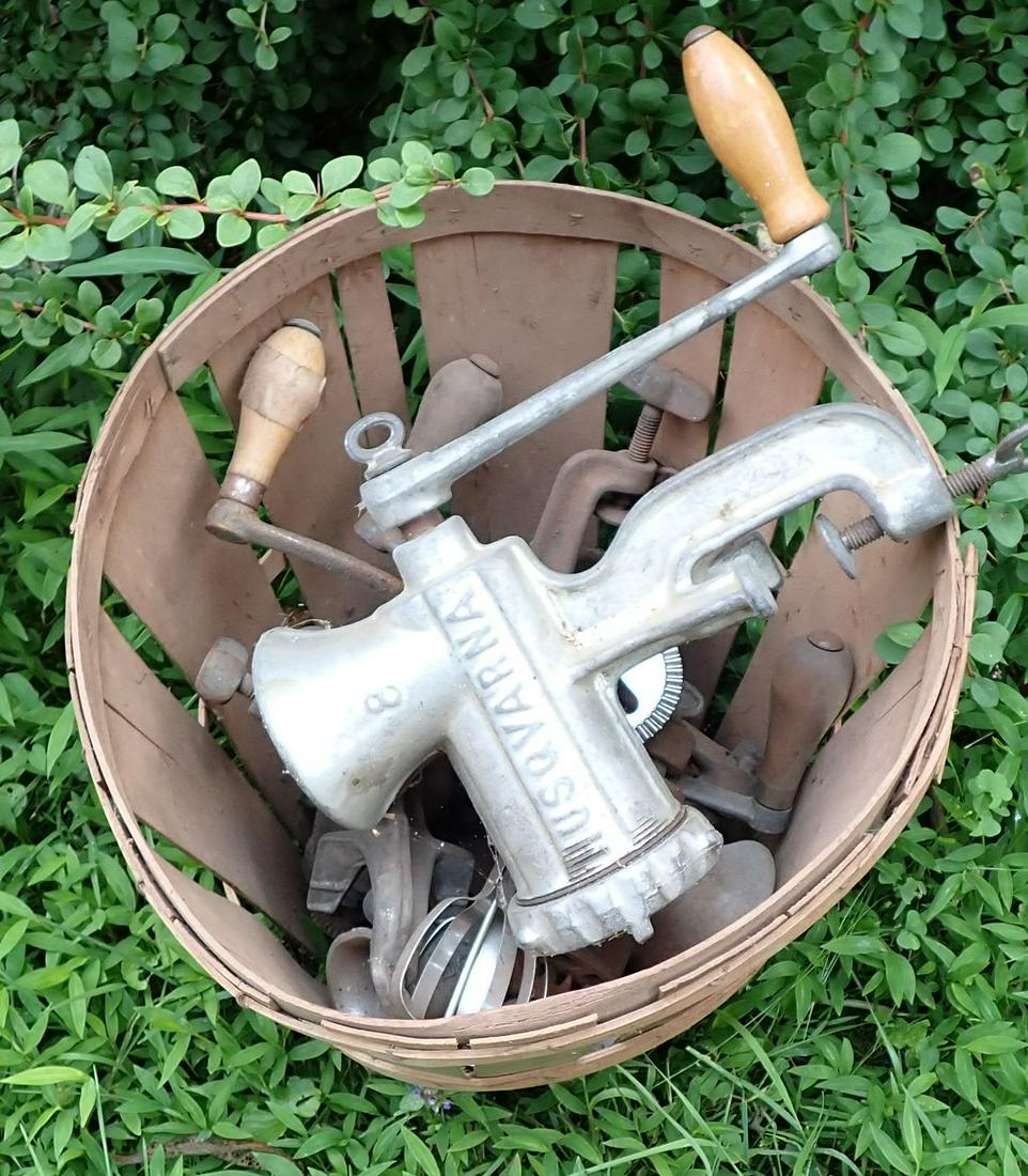 Basket Full of Meat Grinders and Blender (1 of 2)
