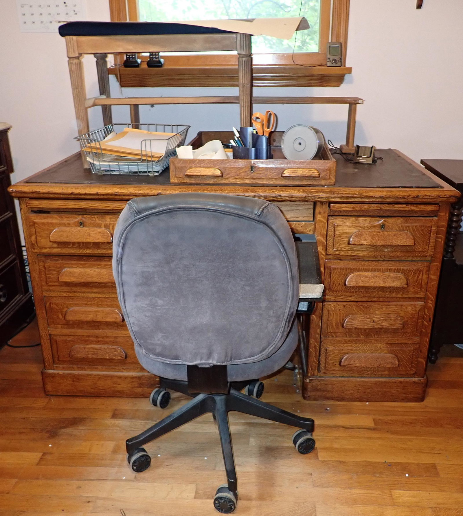 Oak Desk and Contents (1 of 6)