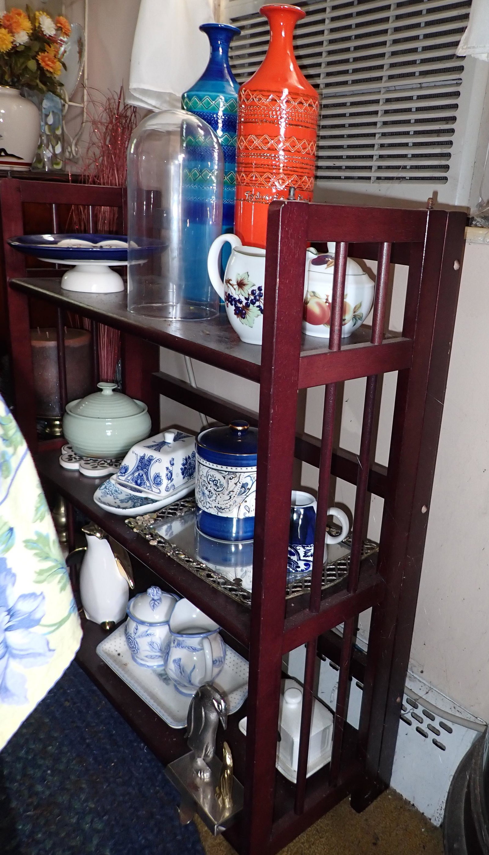 Shelf & Contents: Shelf is apprx 11 1/4" x 27 1/4" x 34 1/2" tall. MUST TAKE ALL