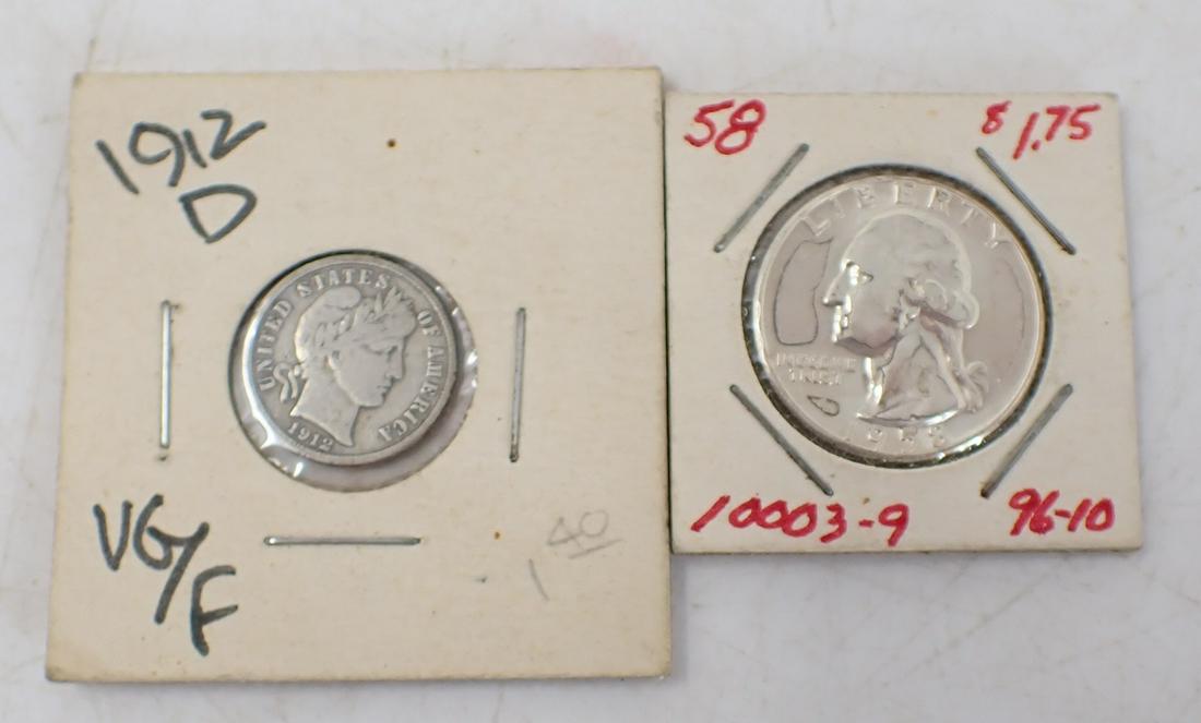 1912 D Mercury Dime 1958 Silver Quarter (1 of 7)