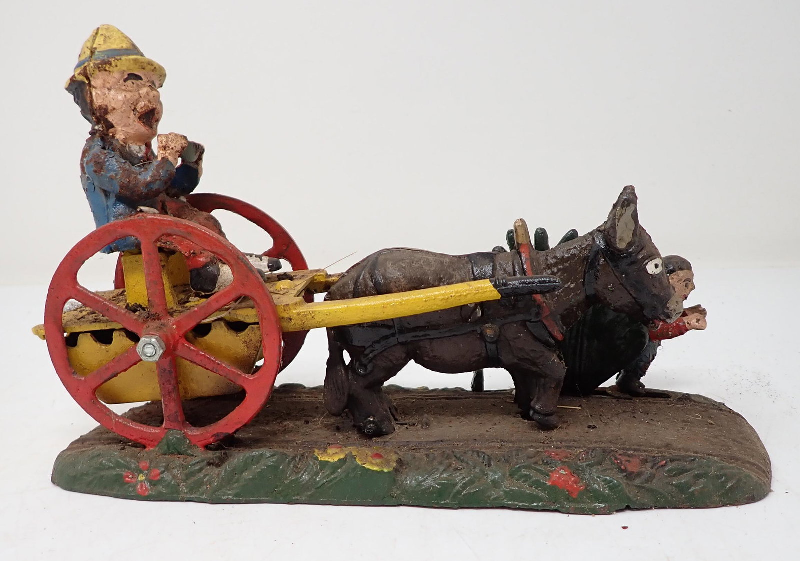 Cast Iron Mechanical Bank: Approx 10" long. Marked Taiwan