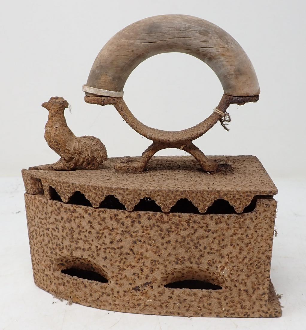 Cast Iron Sad Iron w/ Rooster (1 of 4)