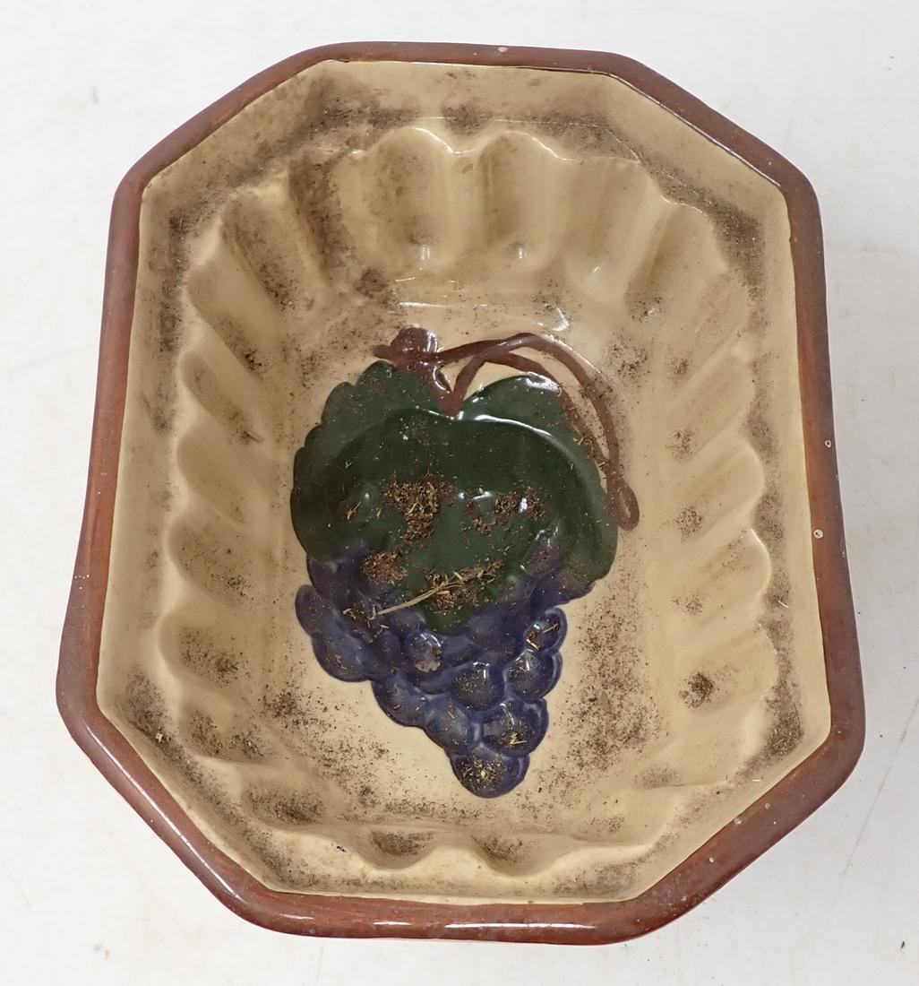 Yellow Ware Mold with Grape Pattern (1 of 2)