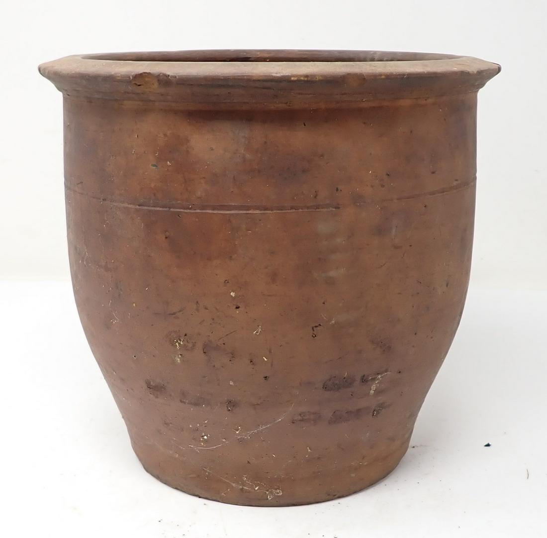 Redware Crock: Approx 8 1/4" in diameter and 8" tall