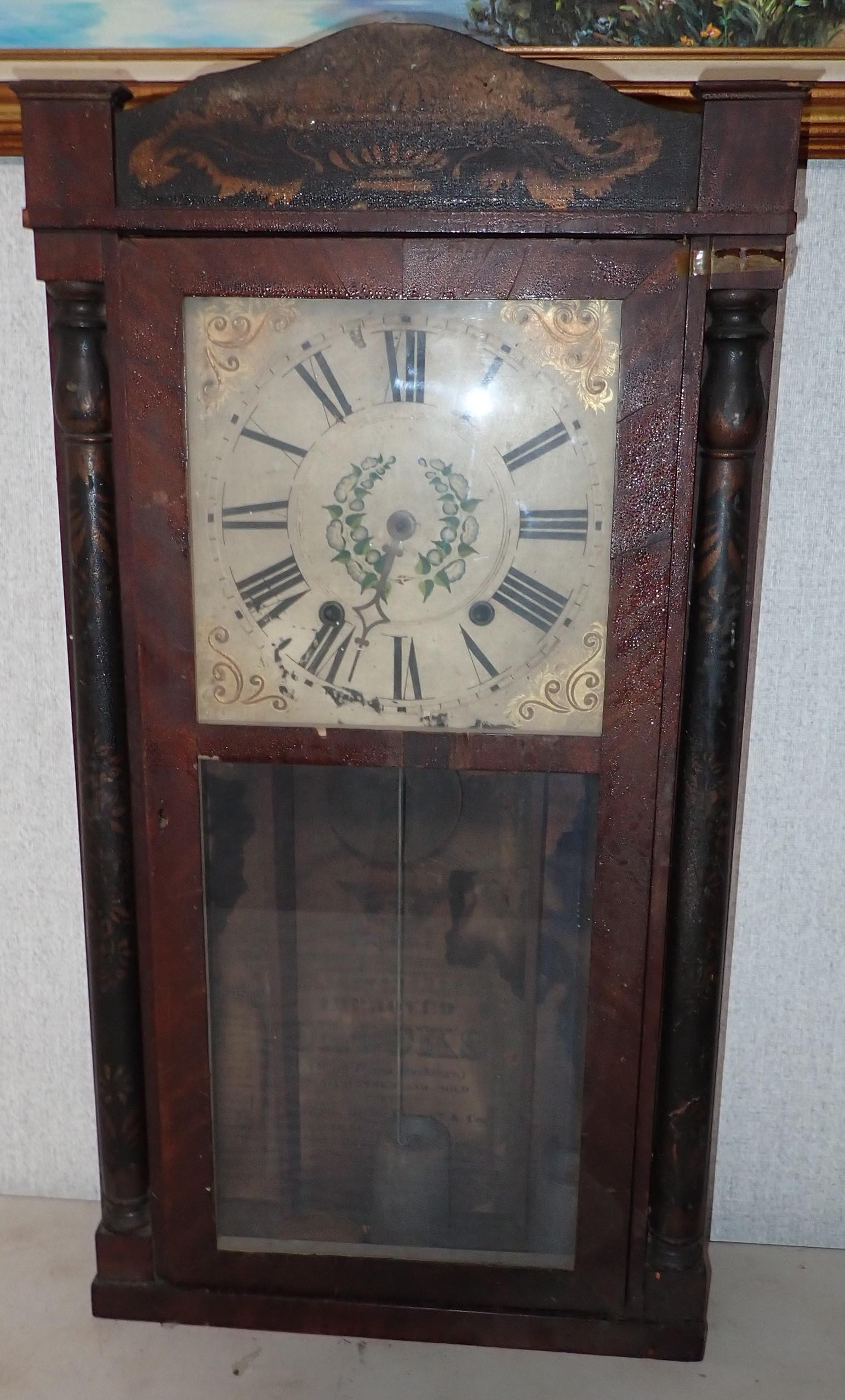 Paint Decorated Empire Wall Clock (1 of 4)