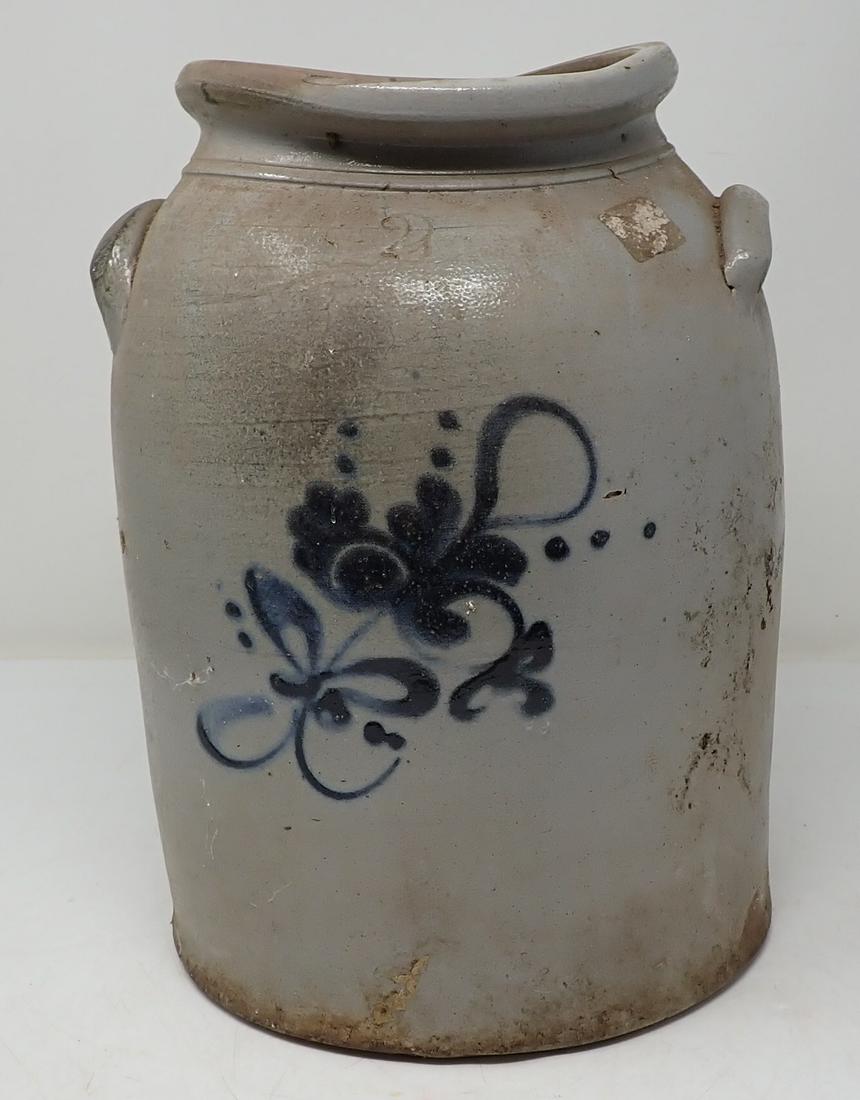 Blue Decorated Stoneware Preserve Jar (1 of 7)