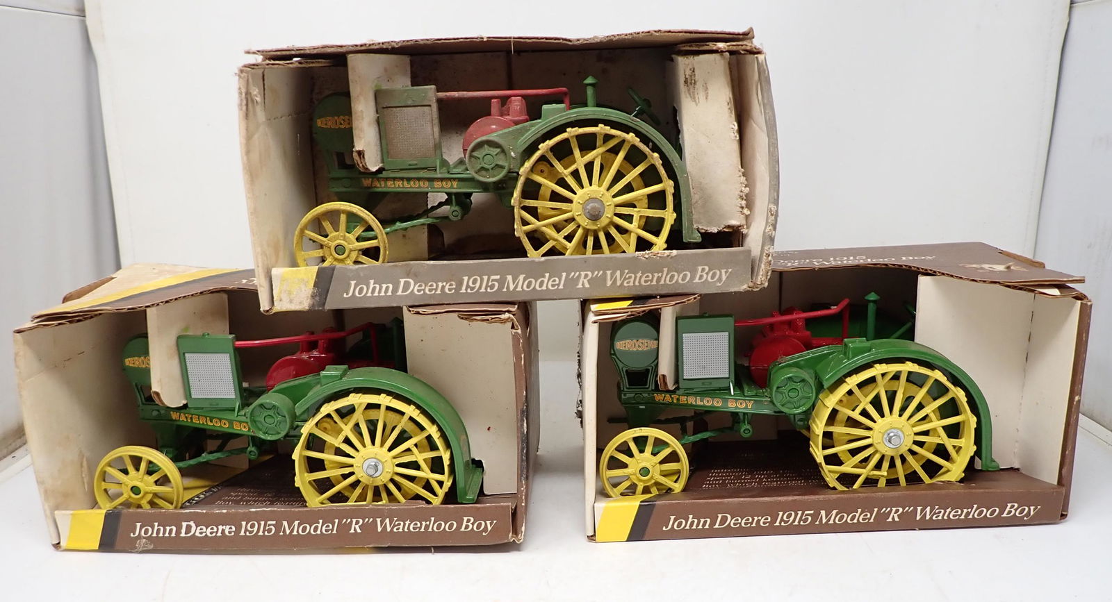3 Ertl John Deere 1915 Model R Waterloo Boy Tractors (1 of 2)