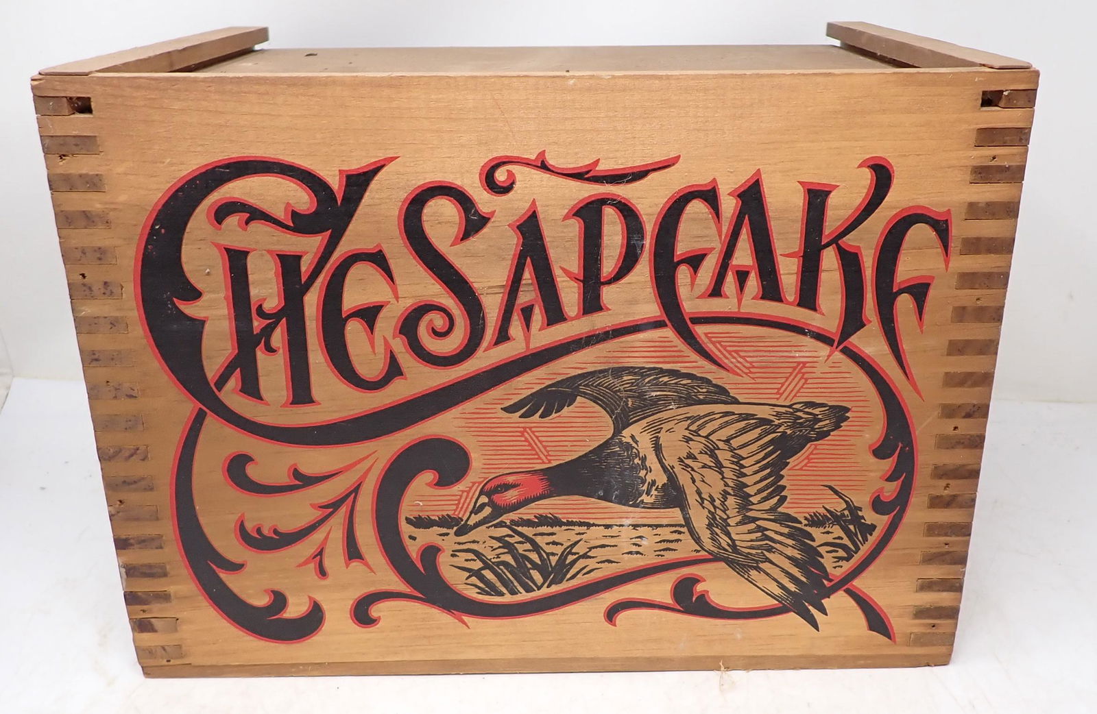 Chesapeake Slide Lid Wood Box: Approx 9 1/2" x 13" x 9 1/2" tall.