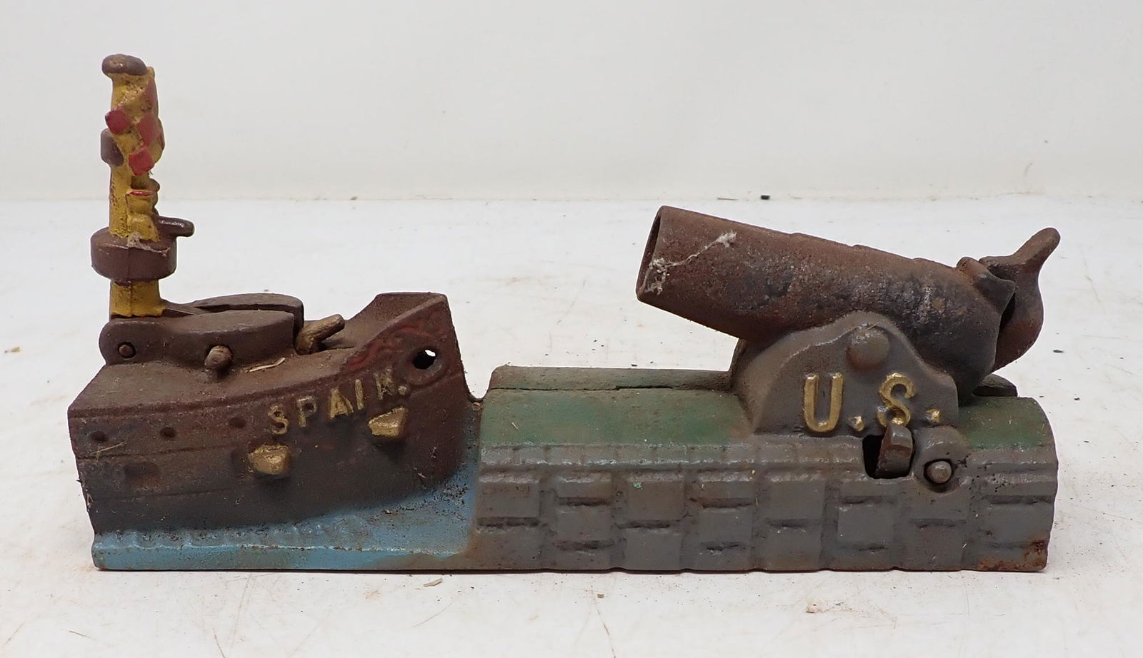 Cannon & Spanish Ship Cast Iron Mechanical Bank (1 of 3)