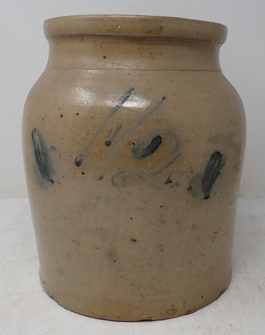 1 1/2 Gallon Blue Decorated Stoneware Preserve Jar (1 of 5)