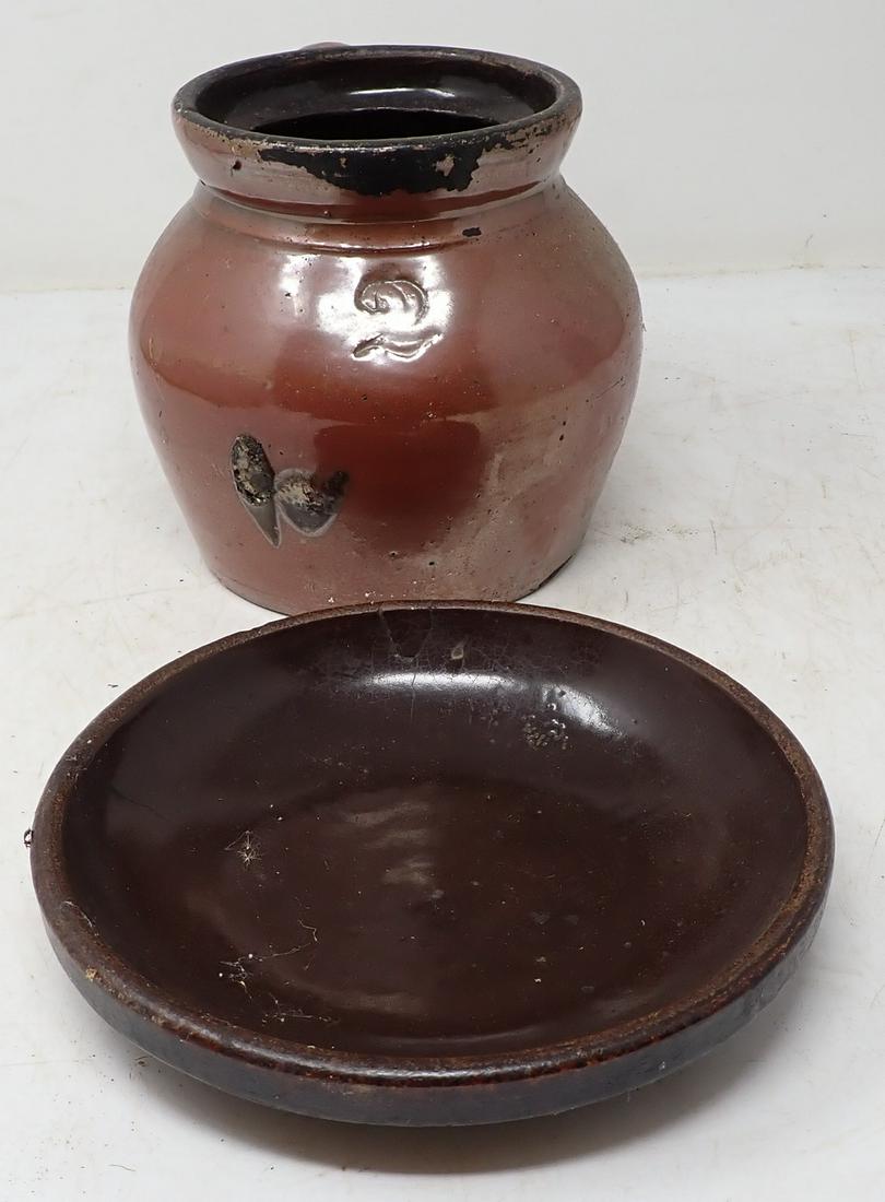 Redware Bean Pot (1 of 4)