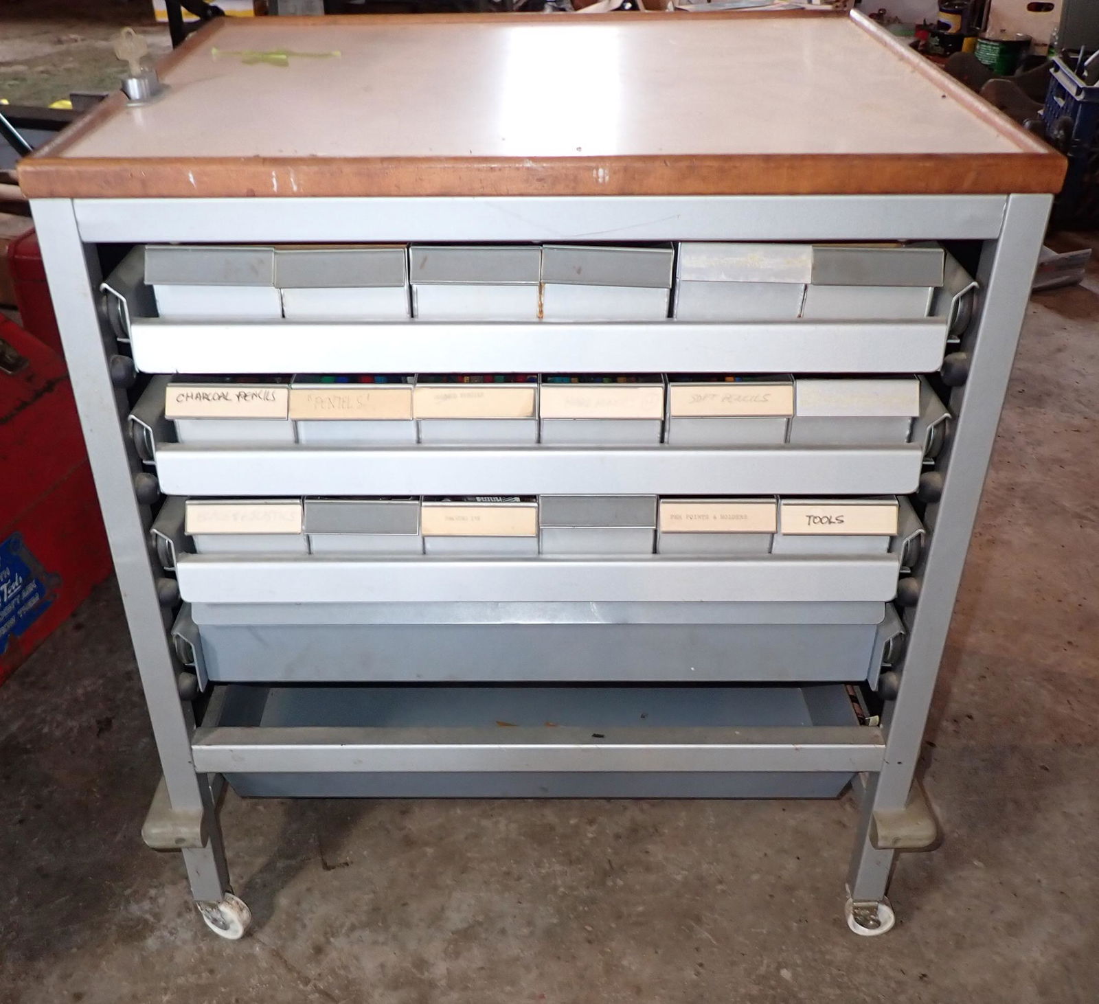 Vintage Rolling Parts Cabinet (1 of 4)