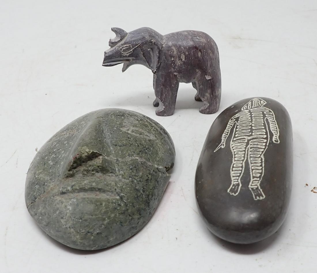 Stone Carving incl. Petroglifes Kloketon Chile: Front right one is approx 1 5/8" x 4 1/8"