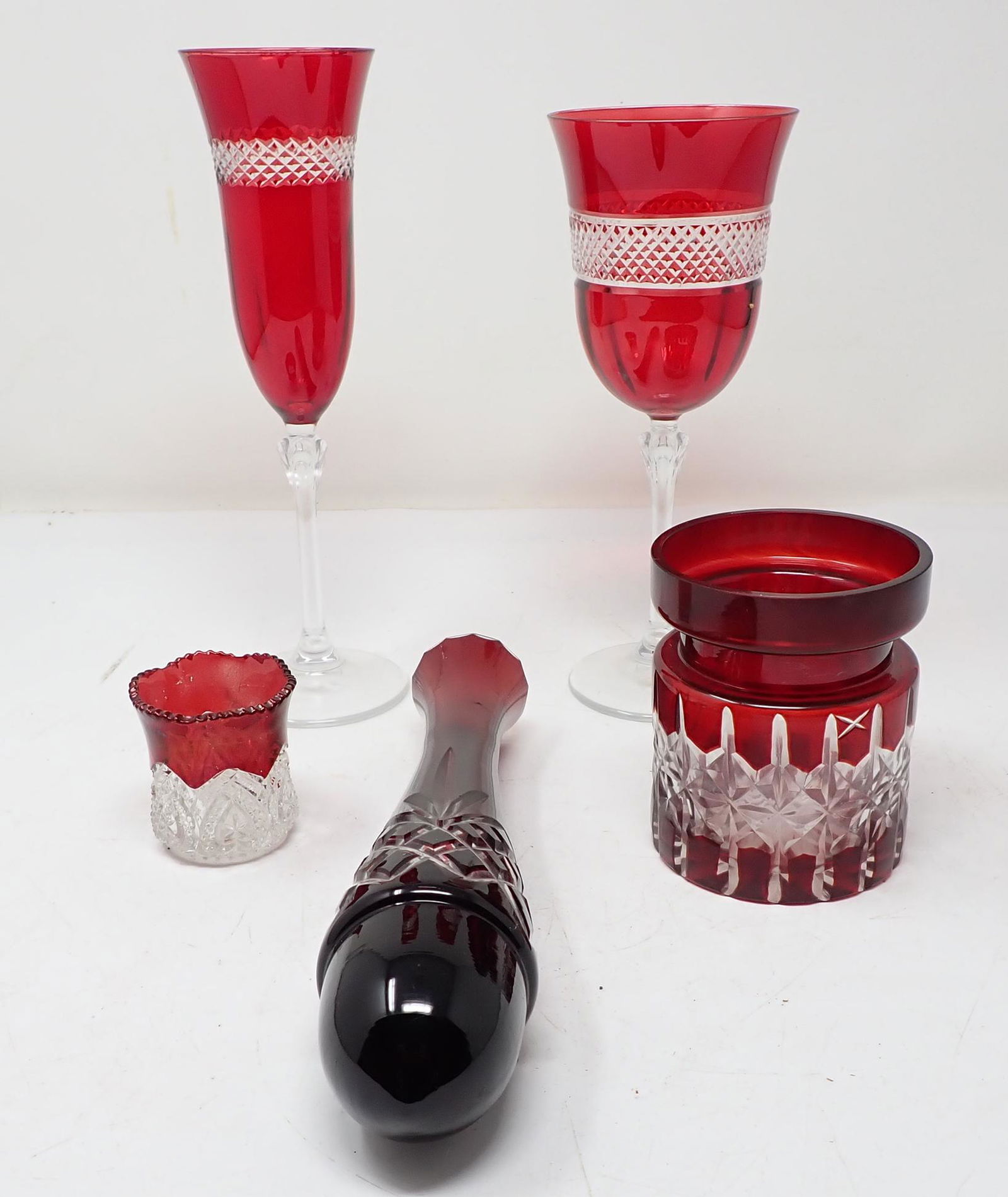Cut to Clear Glassware Jar Toothpick Holder: Tallest glass is approx 2 5/8" in diameter and 9 1/8" tall