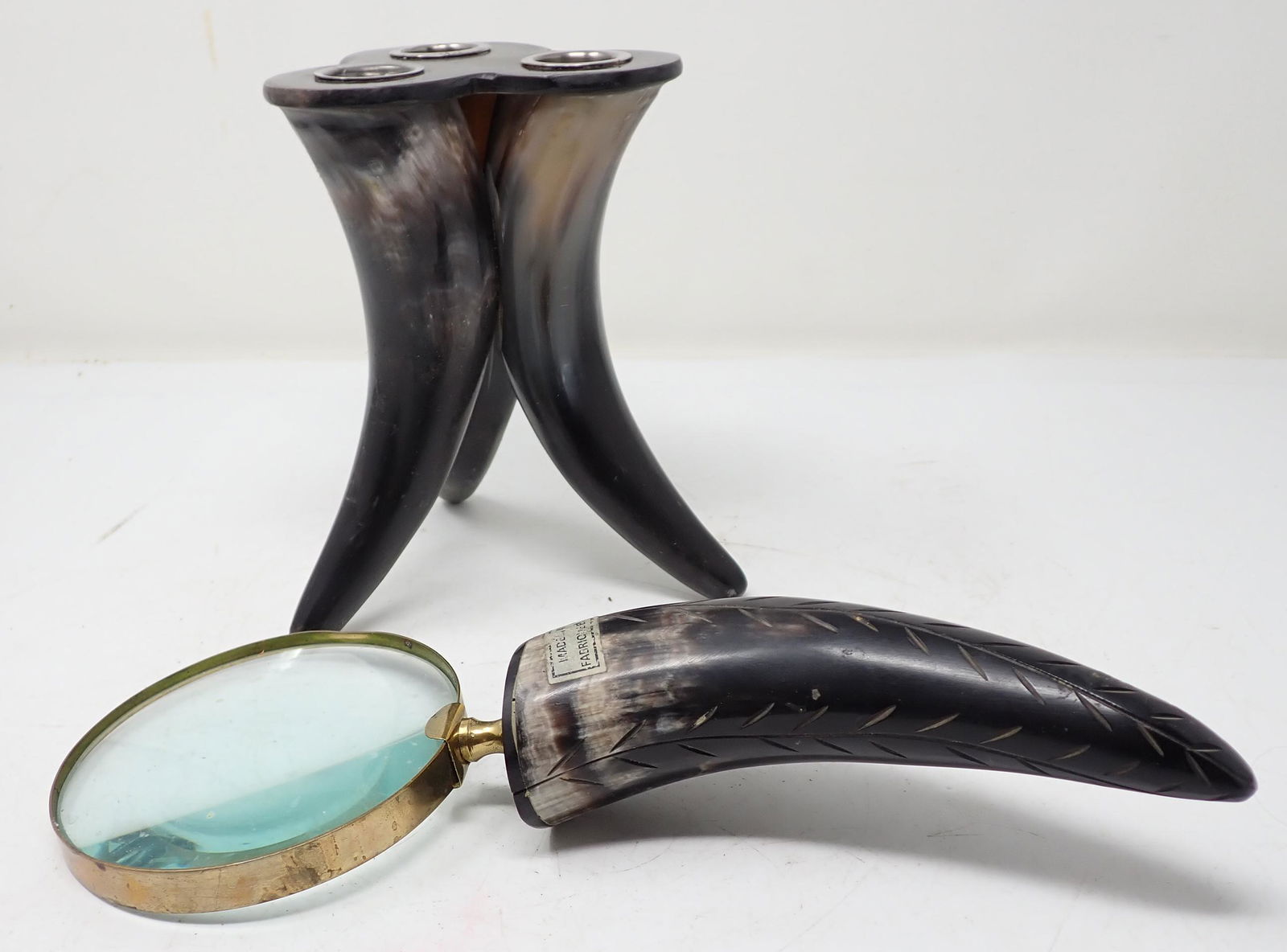 Horn CandleHolder and Magnifying Glass (1 of 2)