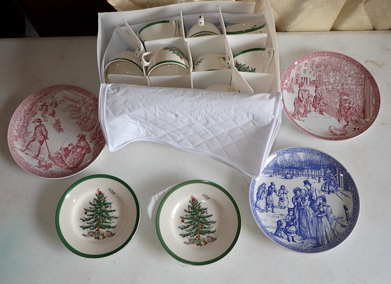 Spode Plates and Cups: Largest plate is apprx 8 3/8" in diameter