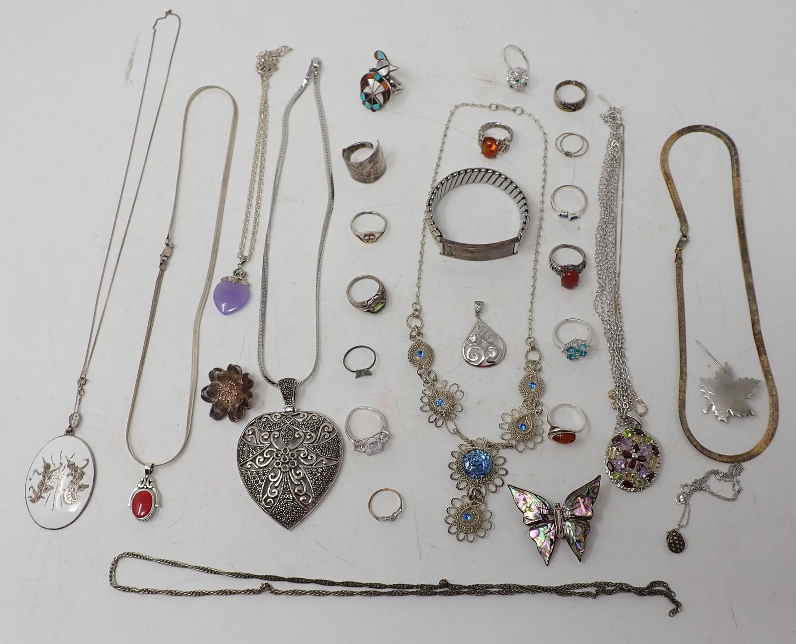 Sterling Silver Necklaces Rings Bracelet (1 of 12)