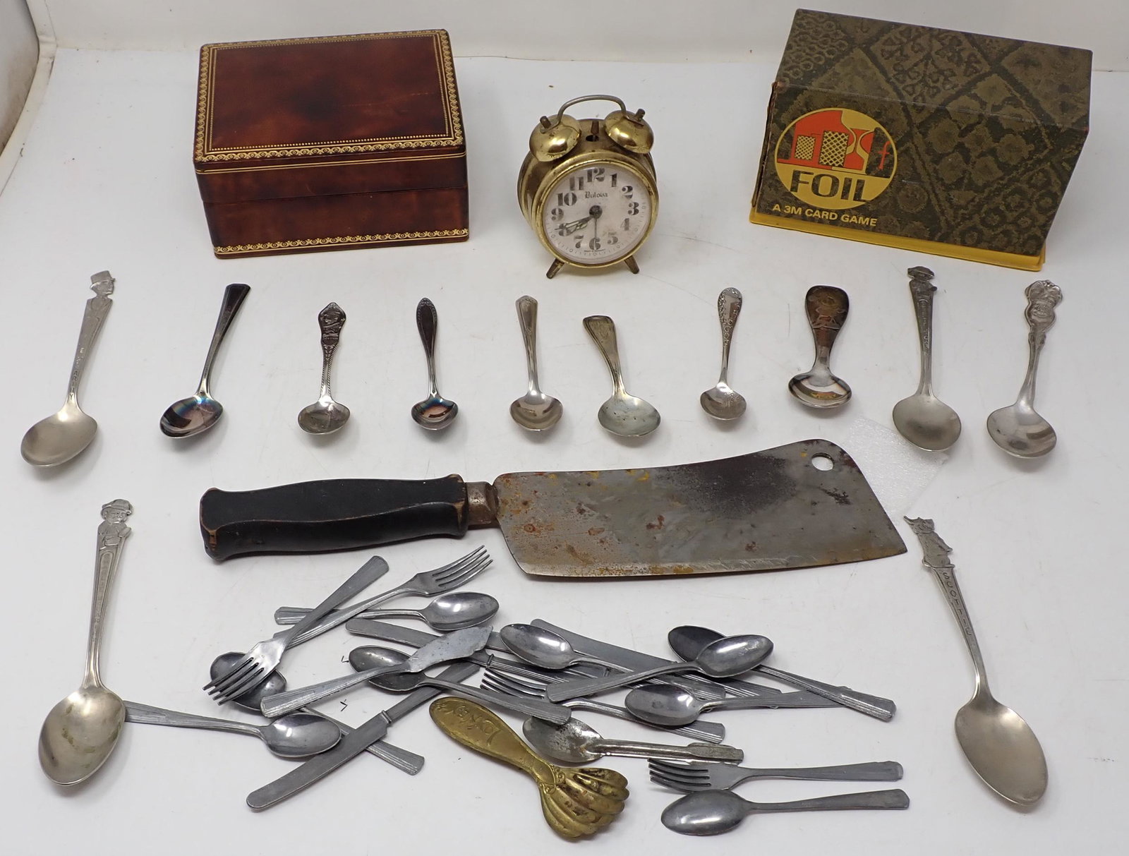 Playing Card Leather Box Foil Game Collector Spoons: Getting all pictured