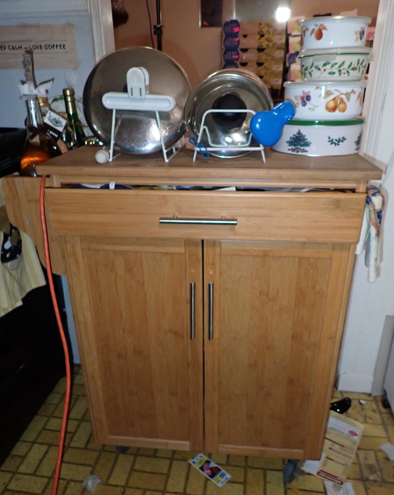 Rolling Kitchen Cart and Contents (1 of 4)