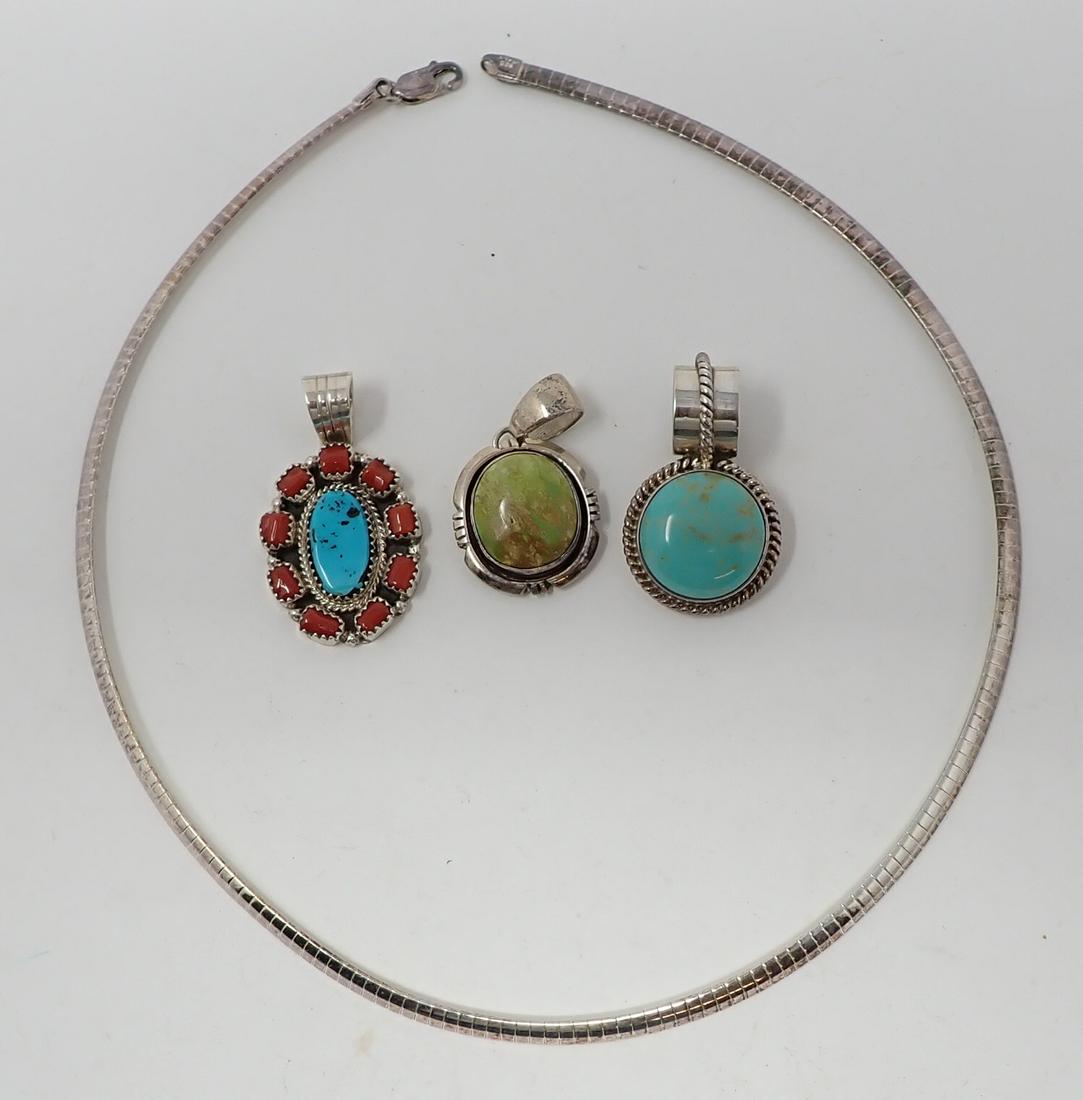 3 Sterling Pendants and Necklace (1 of 6)