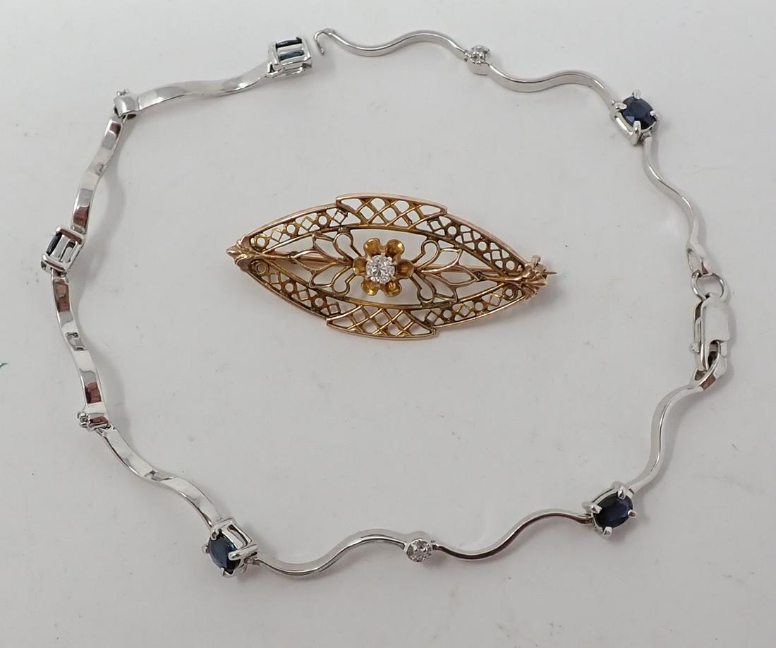Gold Filigree Brooch and Bracelet (1 of 3)