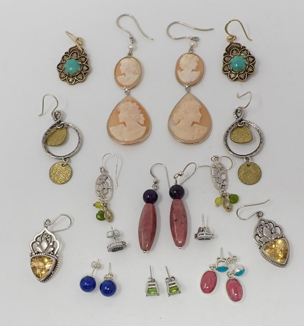 10 Pair of Sterling Earrings (1 of 2)